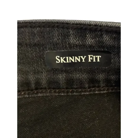 Judy Blue Womens 16W Black Plaid Patch Skinny Fit Biker Rocker Edgy Grunge Jeans - Picture 7 of 13